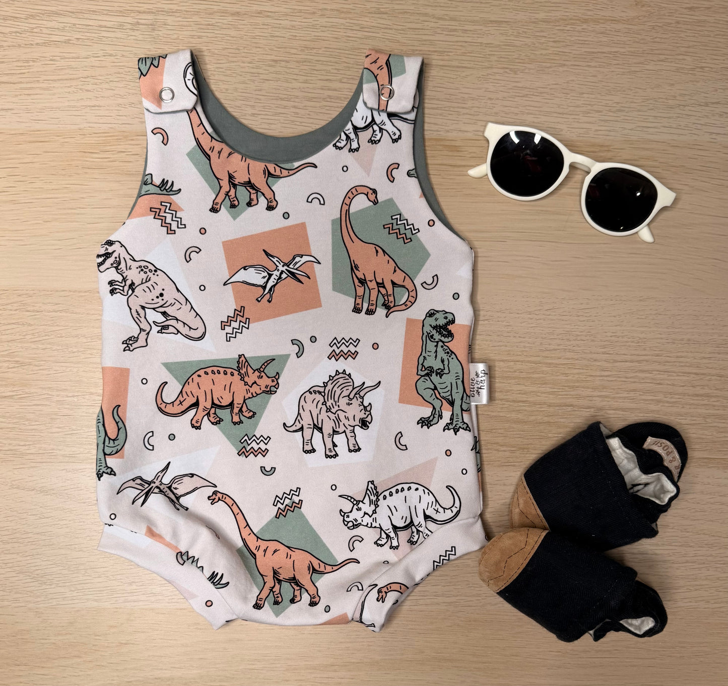 Grayson Shortie Romper- 90’s Dinos