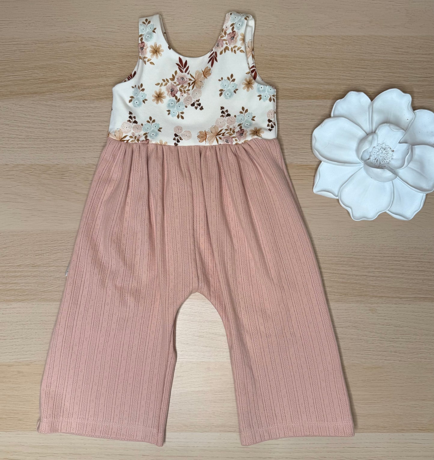Lucy Wide Leg Romper- Pink Bouquet