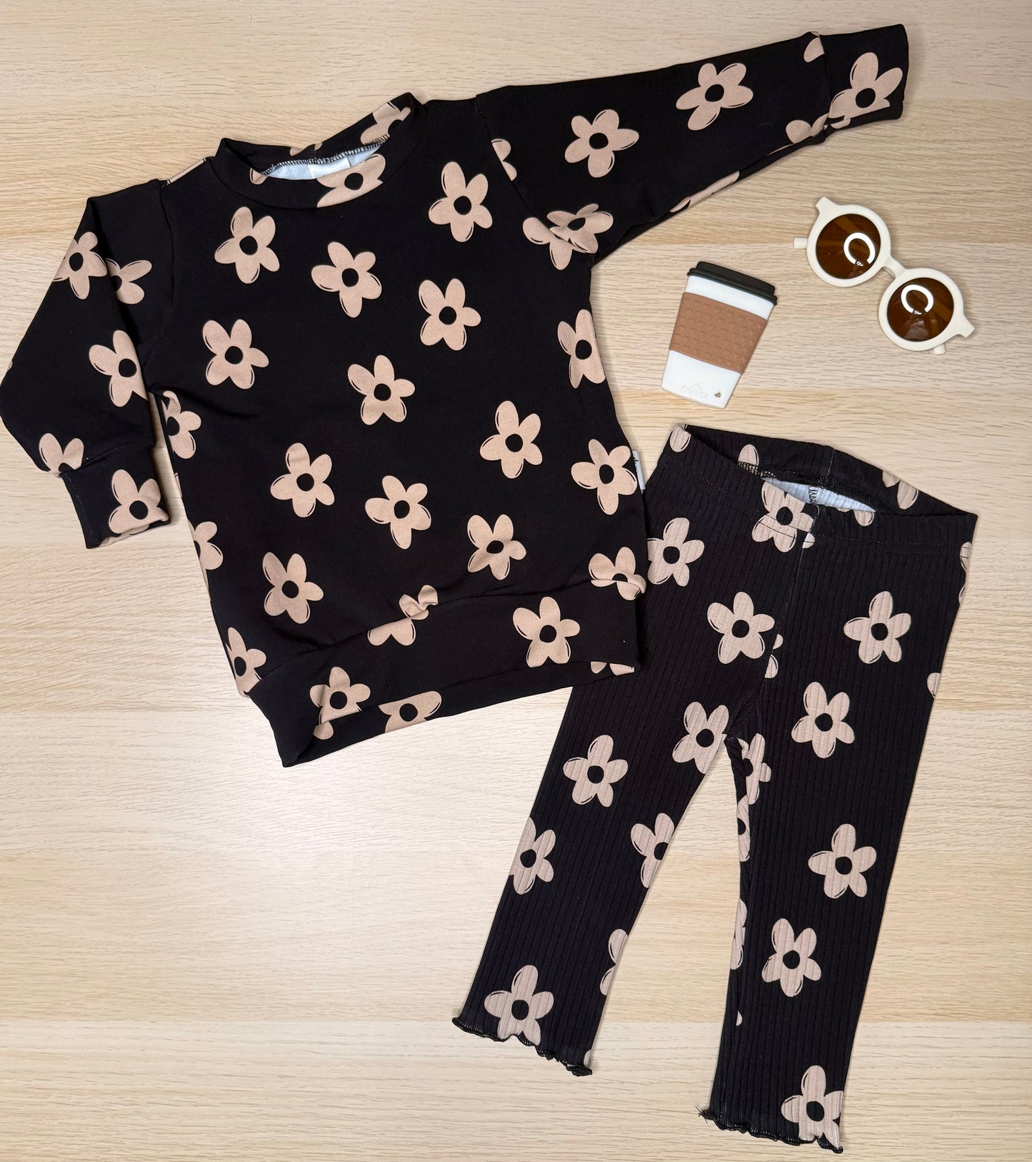Saylor Tunic & Leggings- Black Daisy
