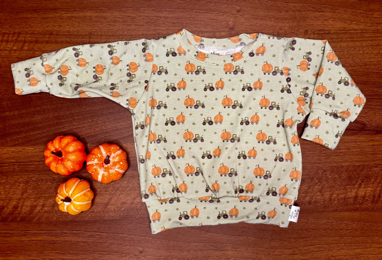 Jayden Crewneck- Pumpkin Tractor
