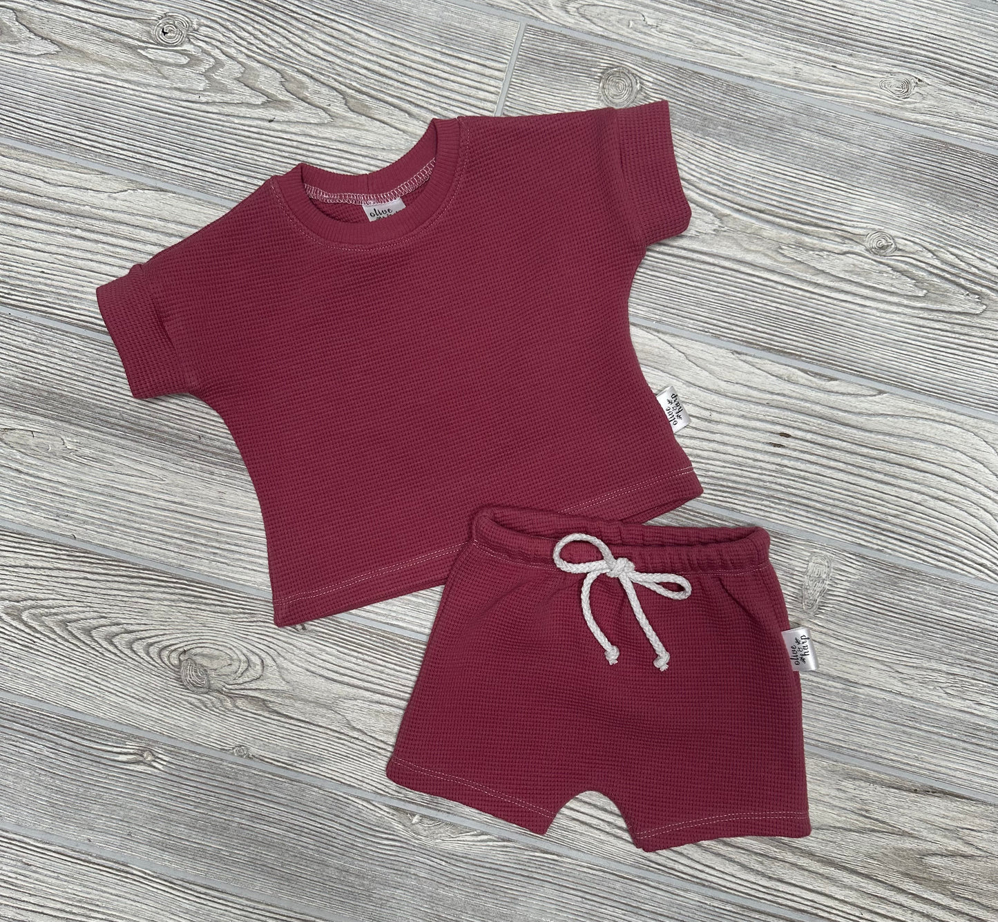 Phoenix Lounge Set- Raspberry (waffle knit)