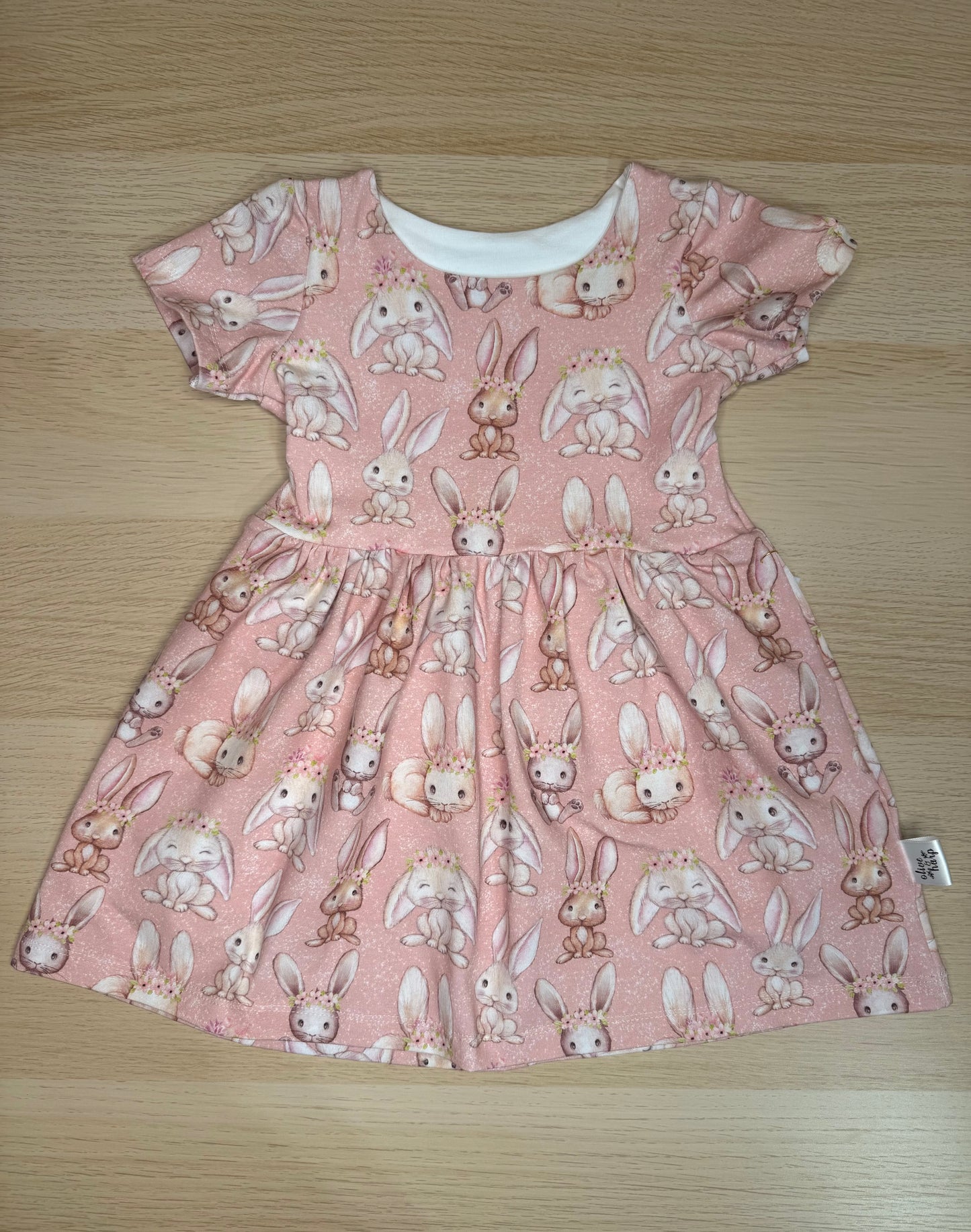 Lennon Dress- Pink Bunnies