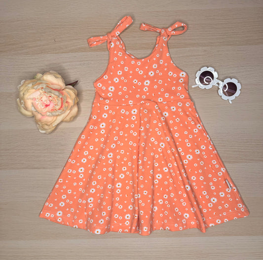 Juniper Tie Dress- Orangsicle