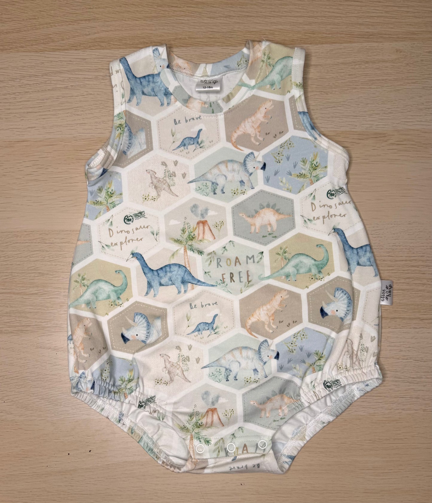Bentley Bubble Romper- Diggin' Dinos