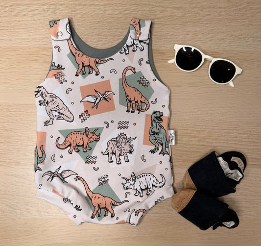 Grayson Shortie Romper- 90’s Dinos