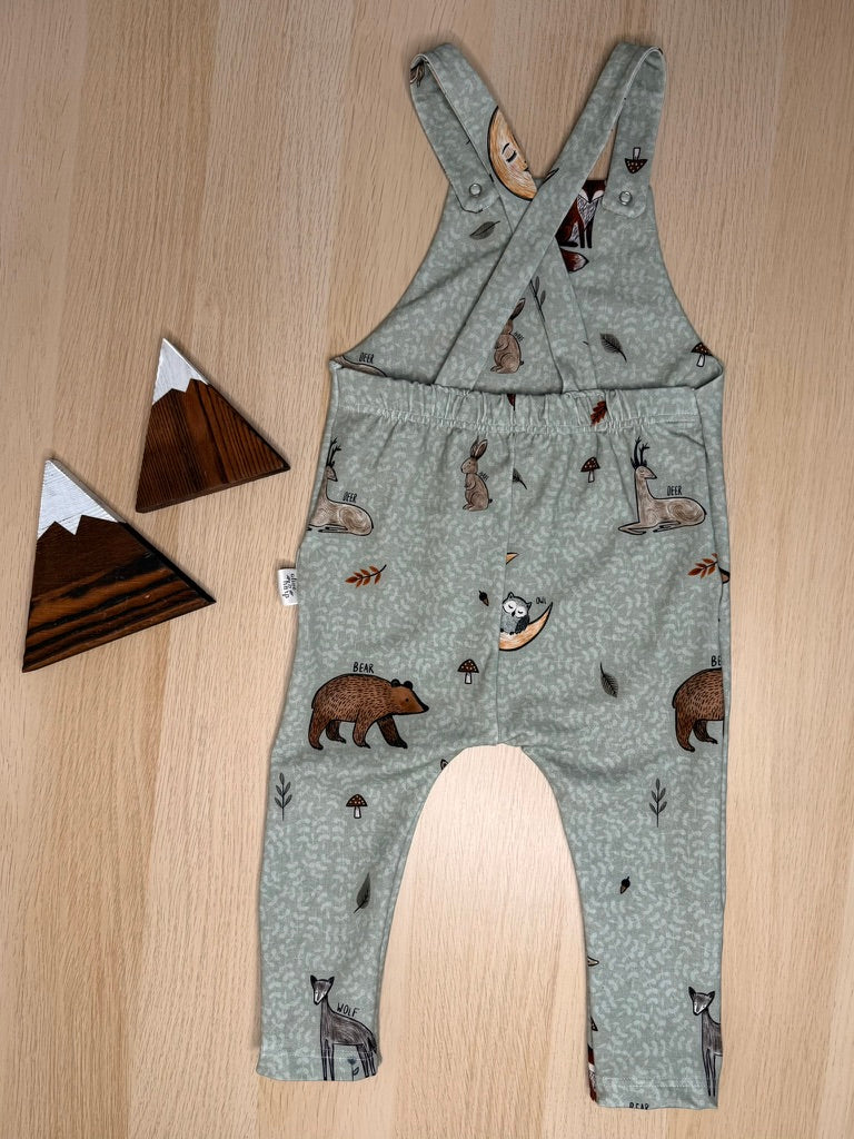 River Overalls- Green Animals