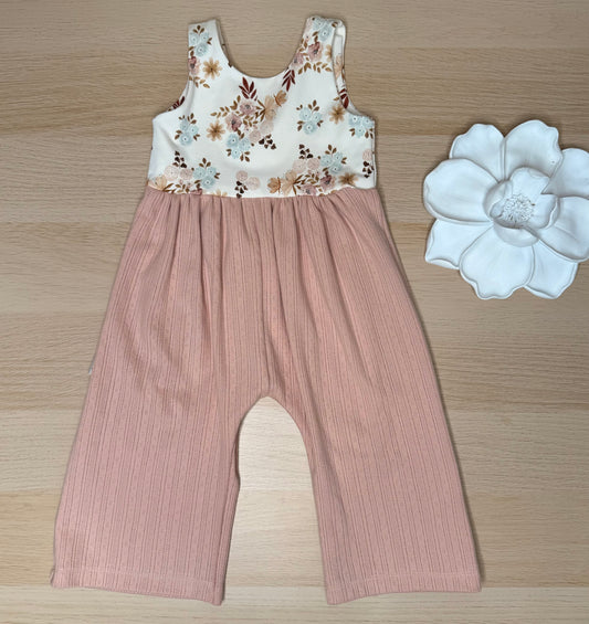 Lucy Wide Leg Romper- Pink Bouquet