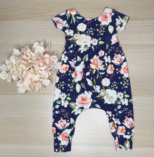 Anna Romper- Navy Floral