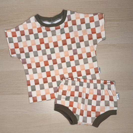 Beau Boxy Tee Set- Checks