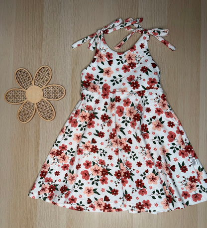 Juniper Tie Dress- Warm Floral
