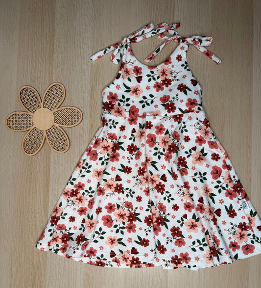 Juniper Tie Dress- Warm Floral