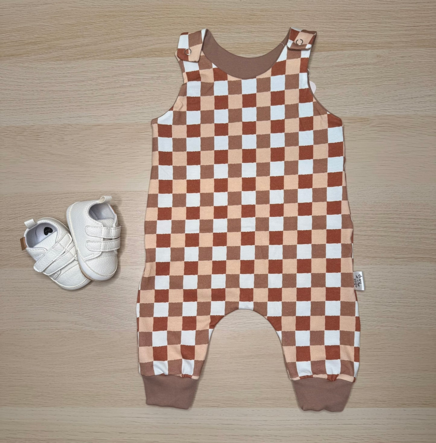 Leo Romper- Brown Checks