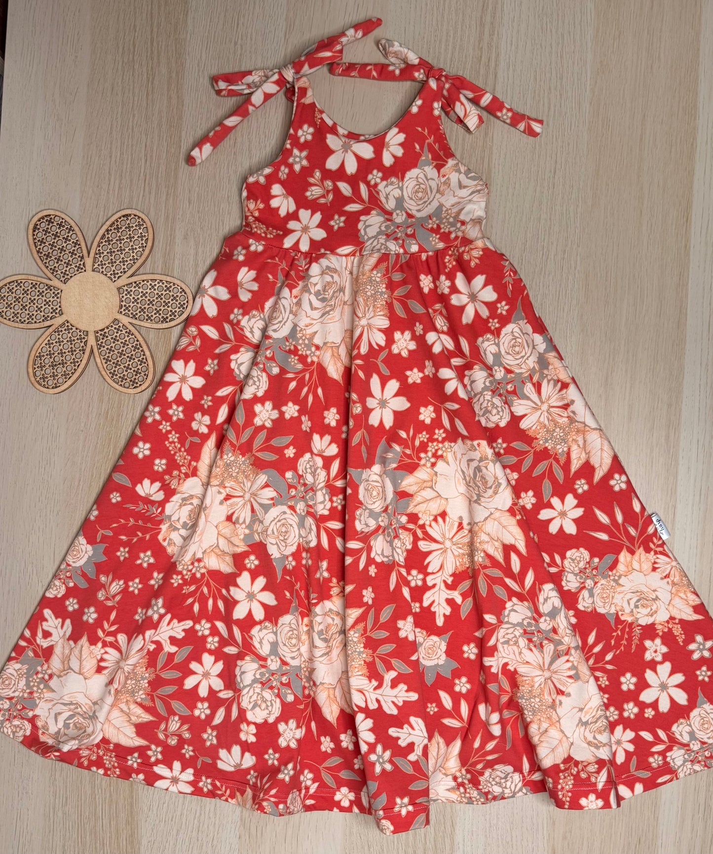Juniper Tie Dress-Coral