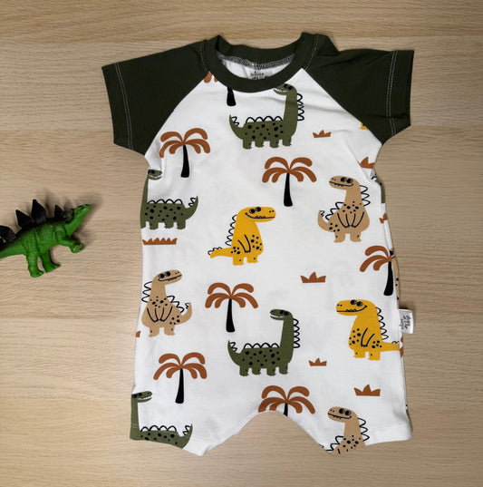 Elias Raglan Romper- Stone Age