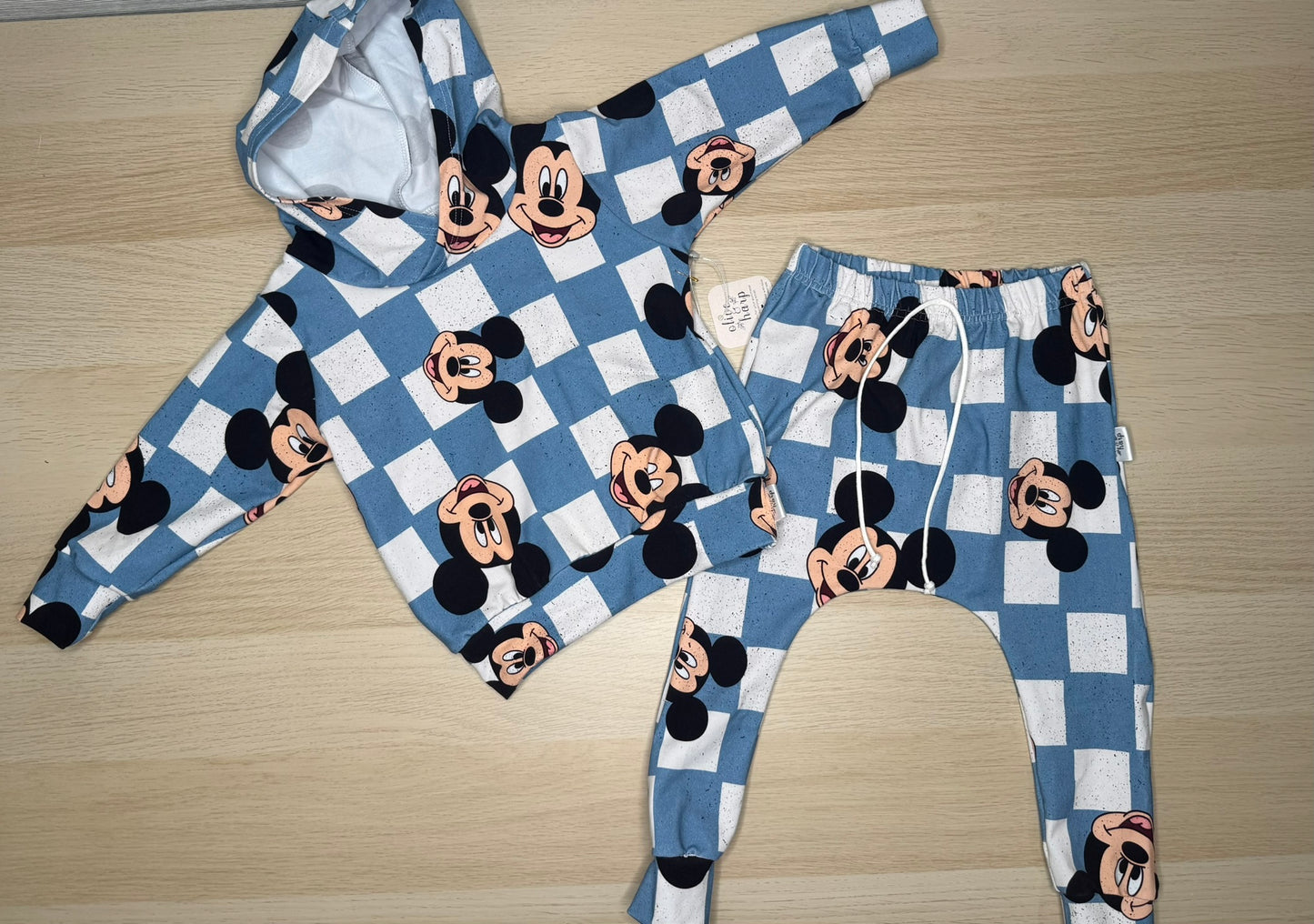 Finley Hooded Jogger Set- Mickey Checks