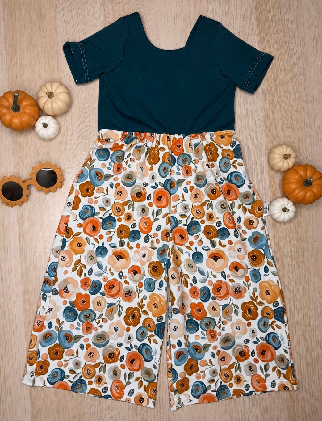Lucy Wide Leg Romper- Fall Floral