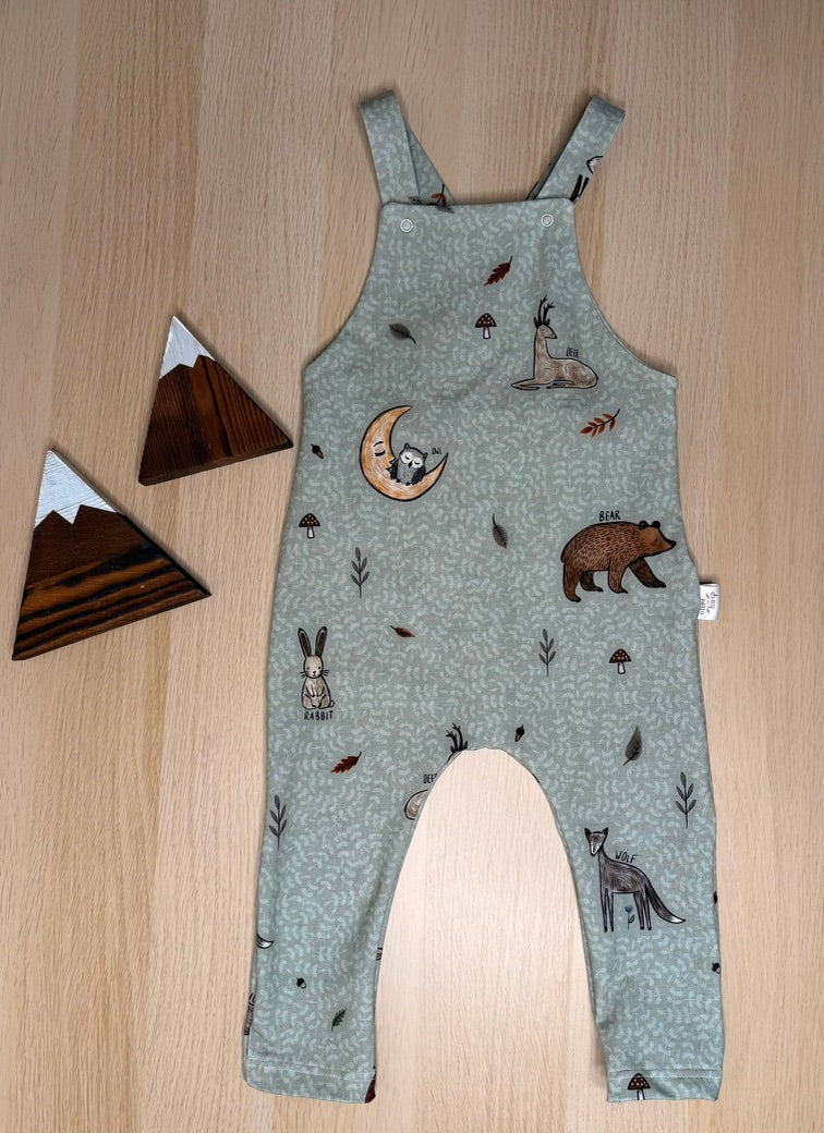 River Overalls- Green Animals