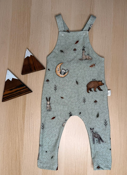 River Overalls- Green Animals