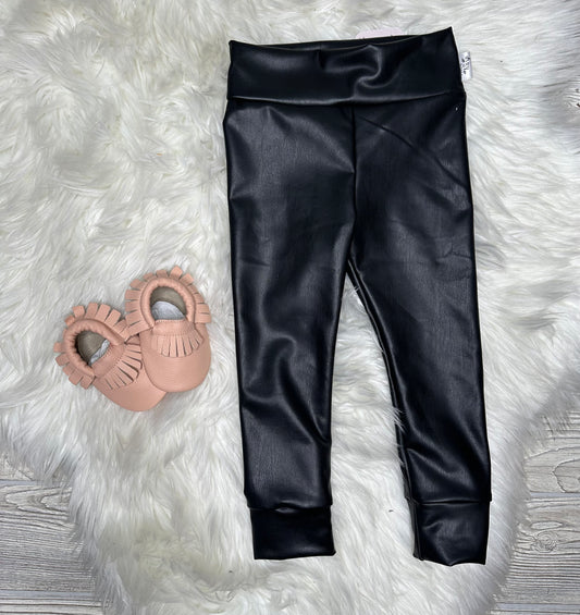 Faux Leather Leggings- Black