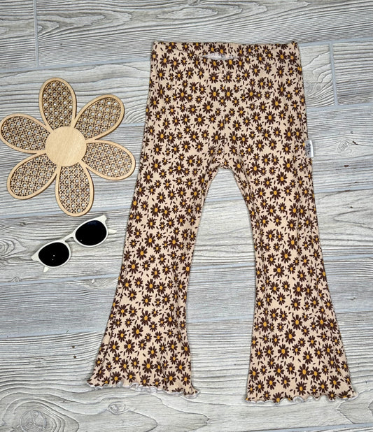 Florence Flared Leggings- Brown Daisy