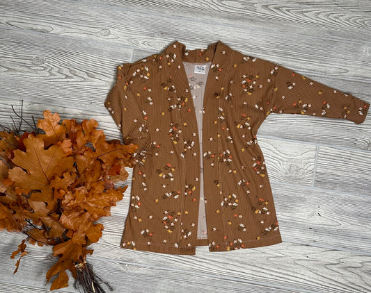 Piper Cardigan- Brown Floral