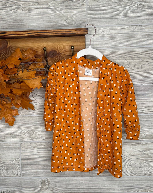 Piper Cardigan- Orange Floral