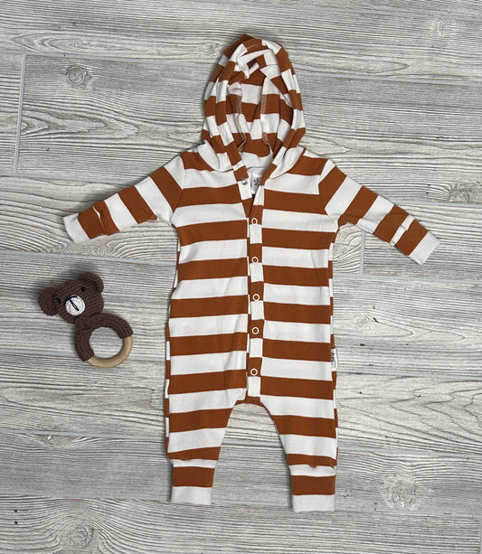 Jude Hooded Romper- Sienna Stripes