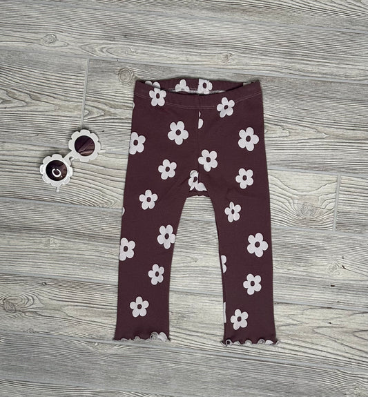 Leggings- Purple Daisy Rib