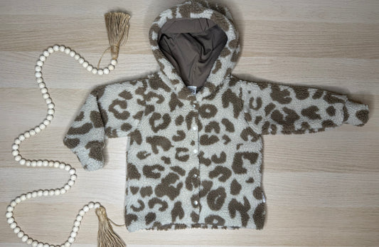 Quinn Teddy Fleece Shacket- Leopard (thicker than floral and hearts)