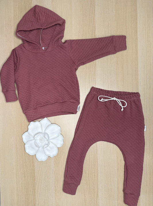 Quilted Finley Romper- Mauve