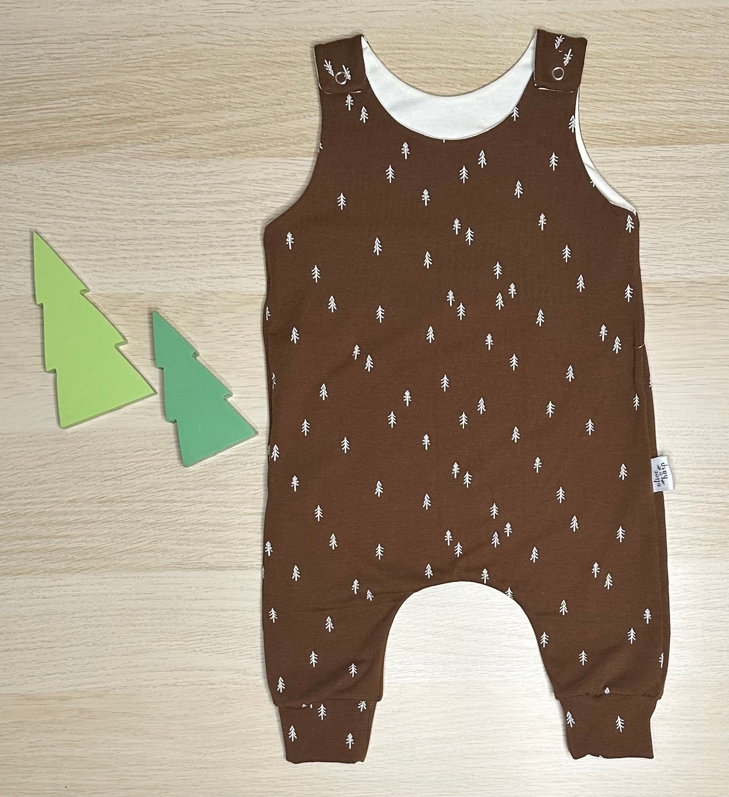 Leo Romper- Brown Trees