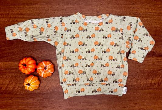 Jayden Crewneck- Pumpkin Tractor
