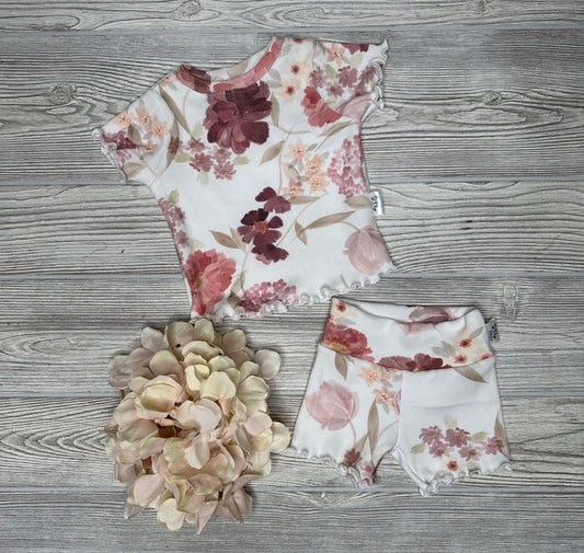 Bowie Summer Set- Mauve Floral  (rib)