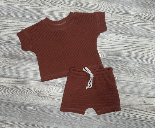 Phoenix Lounge Set- Cinnamon (waffle knit)