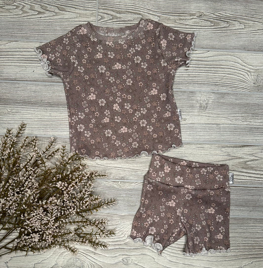 Bowie Summer Set- Dark Floral (rib)