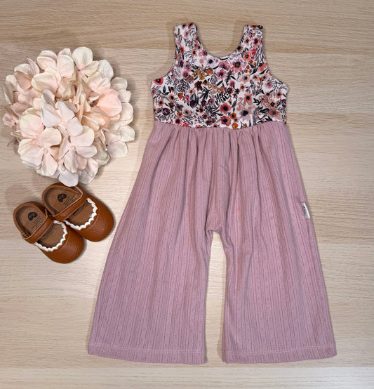 Lucy Wide Leg Romper- Pink Floral
