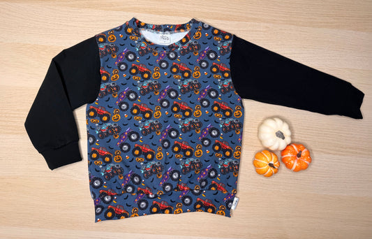 Halloween Crew- Monster Tricks Black Sleeves 4T