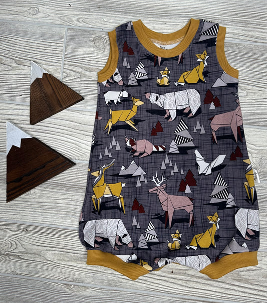 Finn Romper- Geo Animals